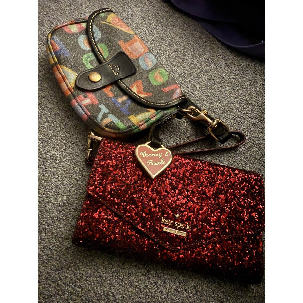 Kate Spade + Dooney & Bourke Wristlet Bundle | Glitter + Multicolor Set - Picture 13 of 13